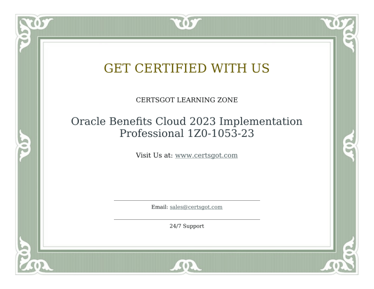 Oracle Benefits Cloud 2023 Implementation Professional 1Z0105323
