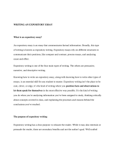 WRITING AN EXPOSITORY ESSAY