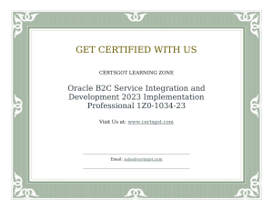 Oracle B2C Service Integration and Development 2023 Implementation Professional 1Z0-1034-23