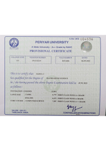 provisional certificate 