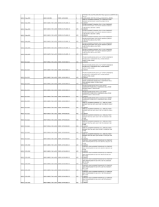 LIST OF PIPELINE DOCS NPCC