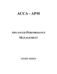 APM – Study Notes (1)