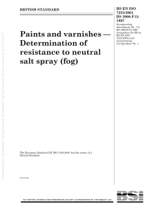 ISO 7253 SALT SPRAY FOG FOR PAINTS