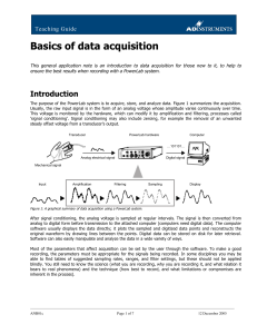 Basics of Data Acquisition