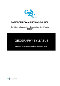 2017 CSEC- Geography-Syllabus