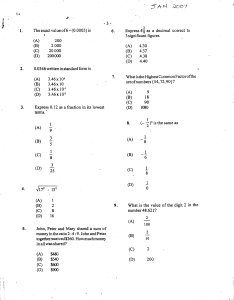 CSEC January 2007 Mathematics P1