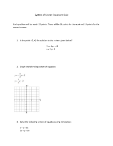 system of linear equations quiz