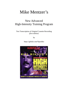 Mike Mentzer - Mike Mentzer’s New Advanced High-Intensity Training Program (2021)