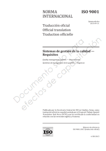 ISO 9001:2015 Norma Internacional de Gestión de Calidad