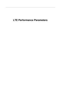 LTE Performance Parameters