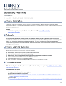 Expository Preaching HOMI 605 CG 