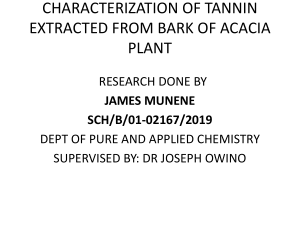 Characterization of tannin from acacia bark