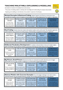 TEACHING WALKTHRUs - Explaining - Modelling