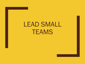 Lead small teams