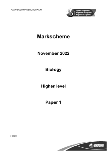 Biology paper 1  HL markscheme
