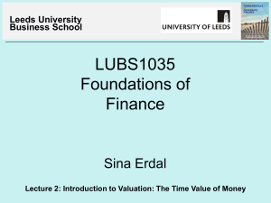 Lecture 2 - Time Value of Money