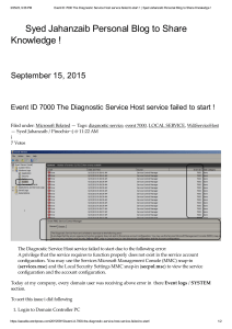 Event ID 7000 The Diagnostic Service Host service failed to start !   Syed Jahanzaib Personal Blog to Share Knowledge !