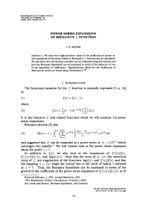 [Keiper] Разложение в ряд xi функции Римана S0025-5718-1992-1122072-5