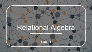 Relational Algebra: Database Query Language
