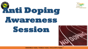 Anti doping awareness standard ppt (English)