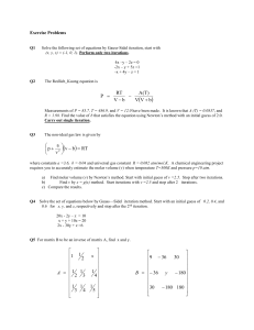 Exercise Problems for Numerical Analysis