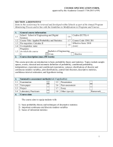 Course Specification Form ENG 201