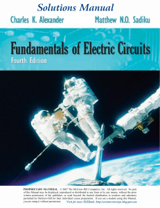 Solutions Manual of Fundamentals of electric circuits 4ED by Alexander  M s