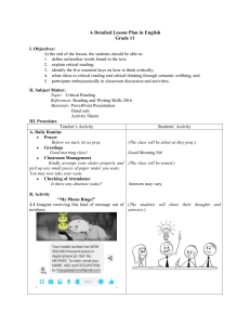 A Detailed Lesson Plan in English Grade