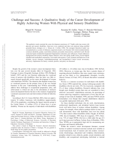 Challenge and success A qualitative study of the career development of highly achieving women with physical and sensory disabilities