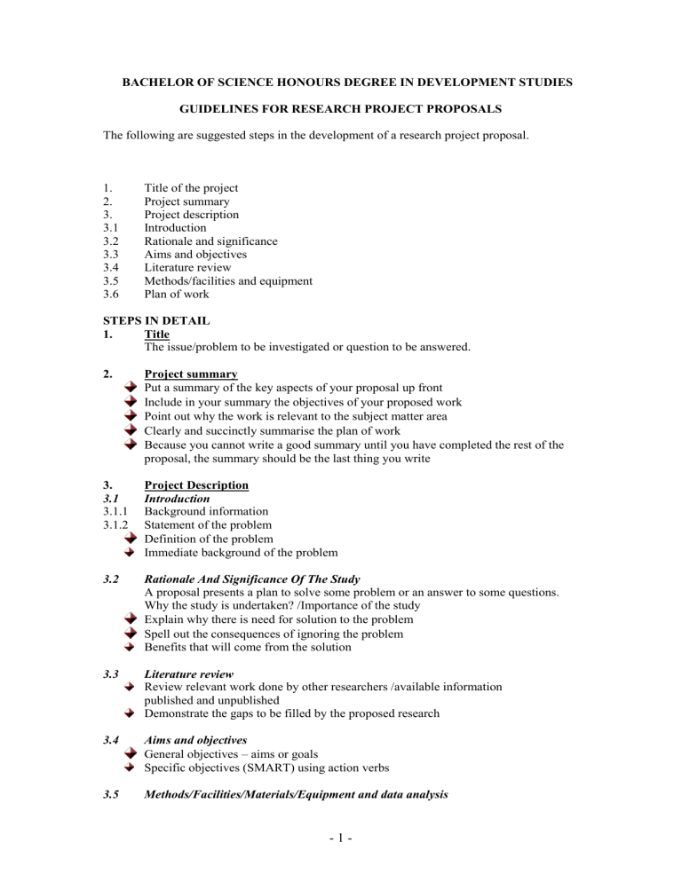 guidelines for research project