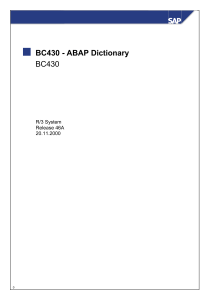 SAP BC 430 ABAP Dictionary