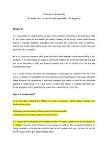 Classroom Assembly: Democratic Self-Regulation Model