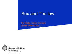 Sex and The Law Consent