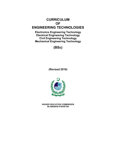 BSc Engineering Technology Curriculum (2016)