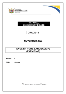 ENGLISH HL P2 QP GR11 NOV 2022
