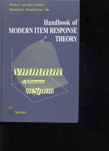 Handbook of Modern Item Response Theory