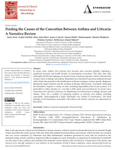 Finding the Causes of the Concretion Between Asthma and Urticaria: A Narrative Review
