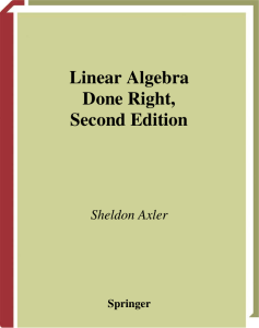 Linear Algebra Done Right, second edition