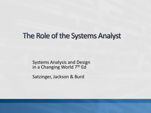 The Role of the Systems Analyst