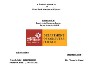 Blood Bank Management System Project Presentation