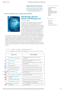 SGI Biology Cell Biology Curriculum Unit