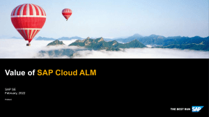 Value of SAP Cloud ALM