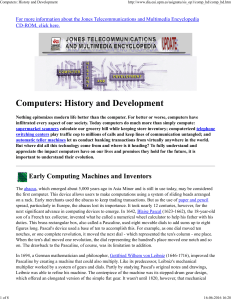 History and Development of Computers