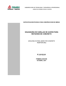 Soldadura en Varillas de Acero para Refuerzo de Concreto