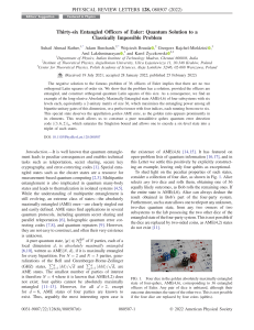 Thirty-six Entangled Officers of Euler: Quantum Solution to a Classically Impossible Problem