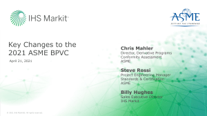 ASME BPVC 2021 - Key Changes Presentation