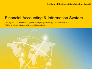 Financial accounting and information system