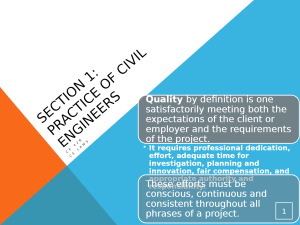 Civil Engineering Practice: Quality & Effort