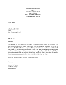 Home Visitation Letter to Principal