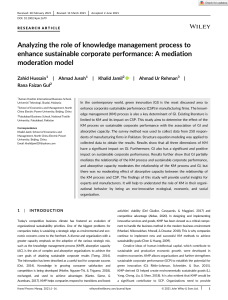 Analyzing the role of knowledge management process